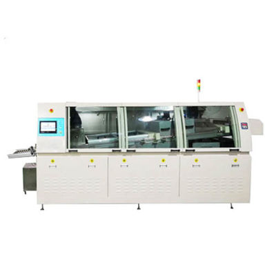เครื่องเชื่อมคลื่นอัตโนมัติแบบสองคลื่นที่มีความเร็วคอนเวียร์ปรับได้ 0-1800mm/min