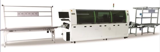 380V 60Hz SMT มินิ อัตโนมัติ PCB คลื่นคู่ ผ่านหลุม เครื่องผสมคลื่นแม่นยําไร้หมึก ด้วยการควบคุมจอสัมผัส PLC