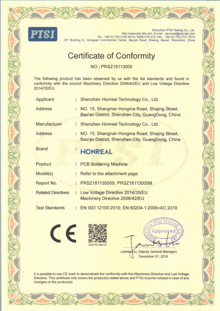 ประเทศจีน Shenzhen Honreal Technology Co.,Ltd รับรอง